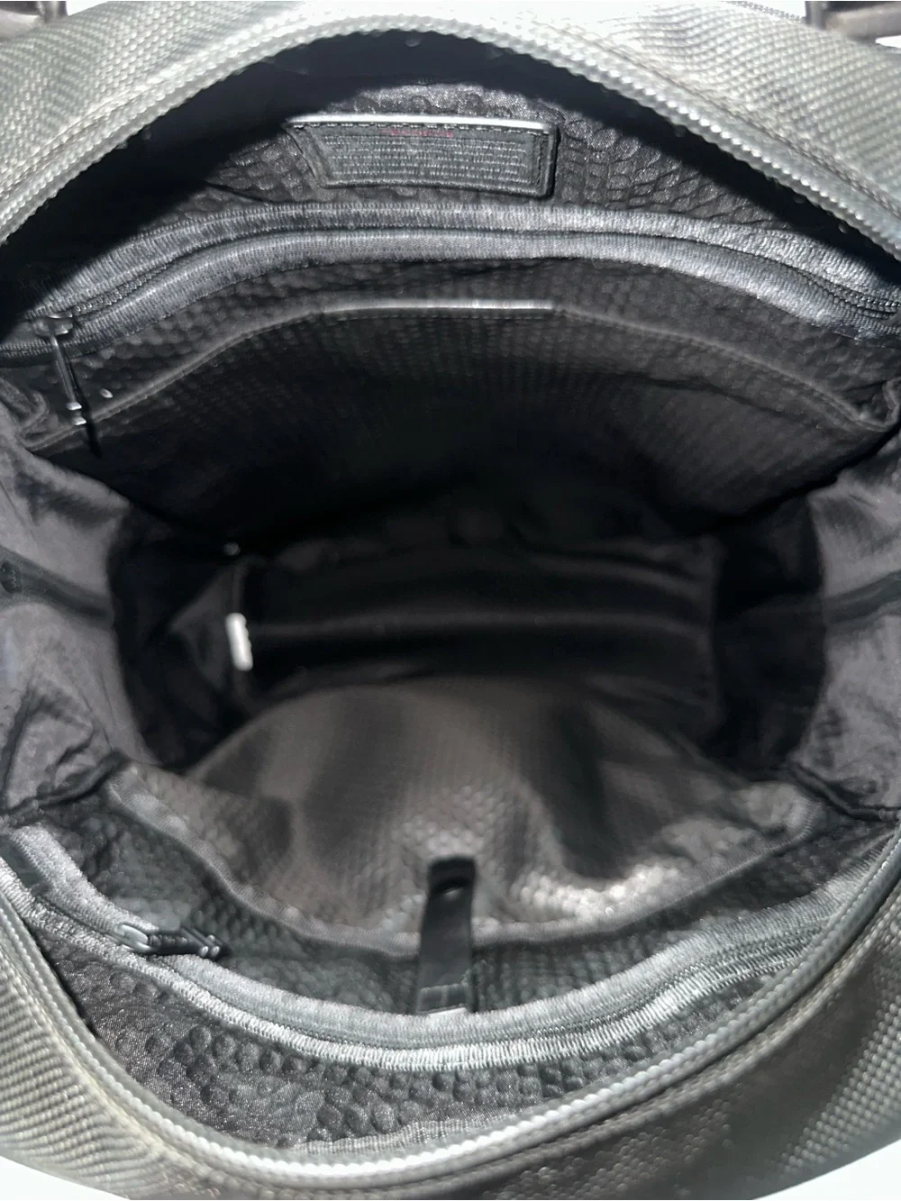 Tumi Alpha Bravo Lejeune Backpack Tote in black ballistic nylon.